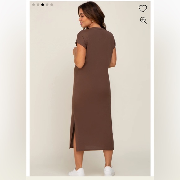 NWOT Pink Blush maternity midi t-shirt dress - Picture 2 of 4